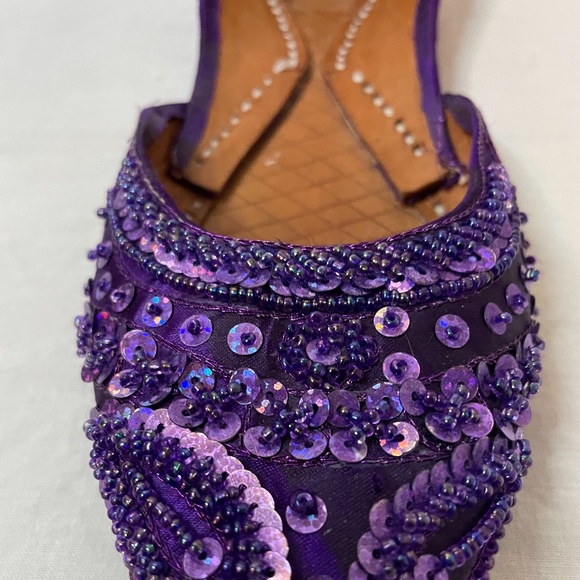 ❌ SOLD! Beachcomber handmade purple sequin flats! - Picture 3 of 13
